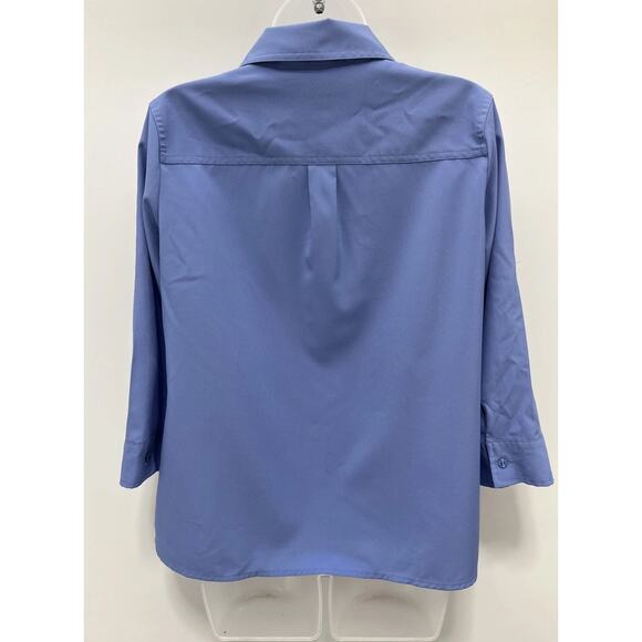 Croft & Barrow Button Up Dress Shirt Women’s Petite M 3/4 Sleeve Pocket Stretch - Picture 4 of 6